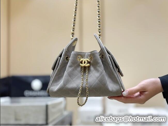Grade Design Chanel 25 Mini Handbag in Suede Calfskin AS5631 Grey 2026 Top Quality