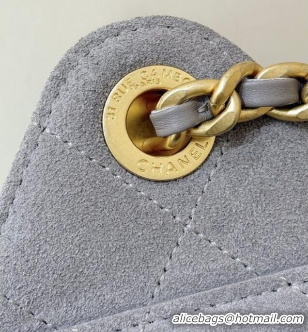 Grade Design Chanel 25 Mini Handbag in Suede Calfskin AS5631 Grey 2026 Top Quality
