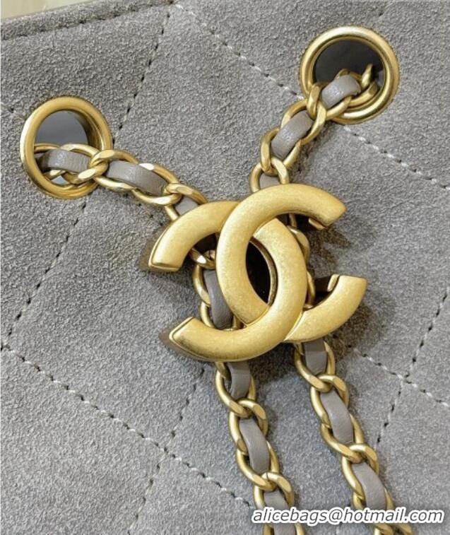 Grade Design Chanel 25 Mini Handbag in Suede Calfskin AS5631 Grey 2026 Top Quality