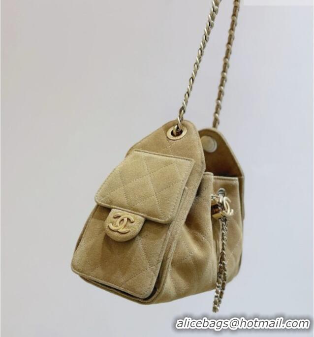 Buy Cheap Chanel 25 Mini Handbag in Suede Calfskin AS5631 Light Brown 2026 Top Quality