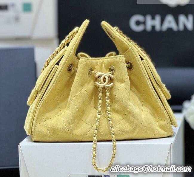 Most Popular Chanel 25 Mini Handbag in Suede Calfskin AS5631 Yellow 2026 Top Quality