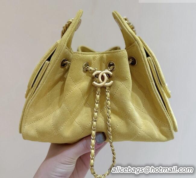 Most Popular Chanel 25 Mini Handbag in Suede Calfskin AS5631 Yellow 2026 Top Quality