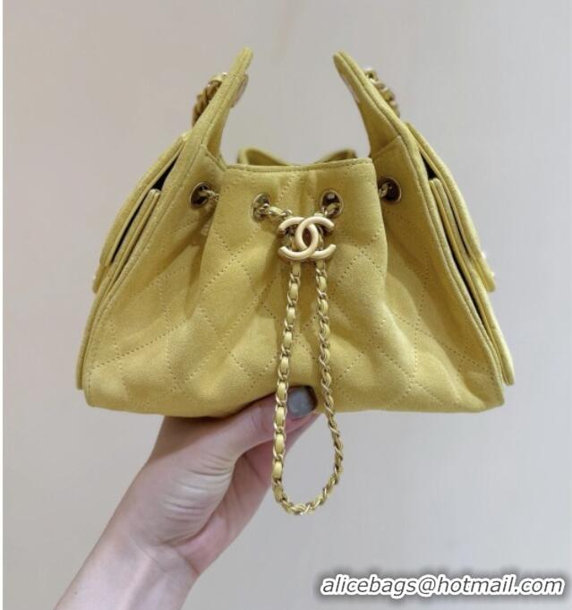 Most Popular Chanel 25 Mini Handbag in Suede Calfskin AS5631 Yellow 2026 Top Quality