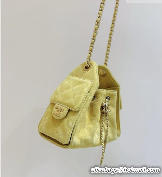 Most Popular Chanel 25 Mini Handbag in Suede Calfskin AS5631 Yellow 2026 Top Quality