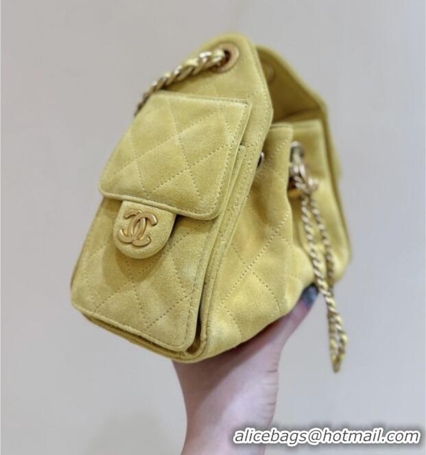 Most Popular Chanel 25 Mini Handbag in Suede Calfskin AS5631 Yellow 2026 Top Quality
