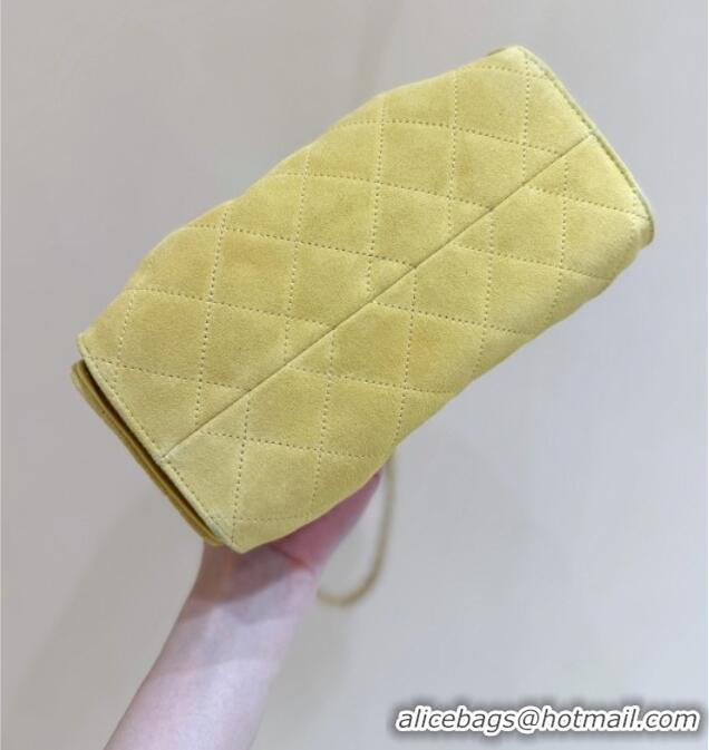 Most Popular Chanel 25 Mini Handbag in Suede Calfskin AS5631 Yellow 2026 Top Quality