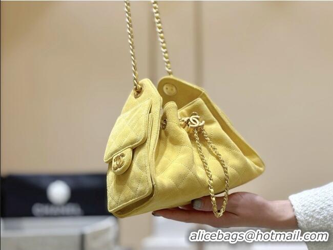 Most Popular Chanel 25 Mini Handbag in Suede Calfskin AS5631 Yellow 2026 Top Quality