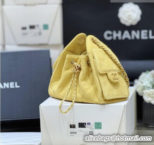 Most Popular Chanel 25 Mini Handbag in Suede Calfskin AS5631 Yellow 2026 Top Quality