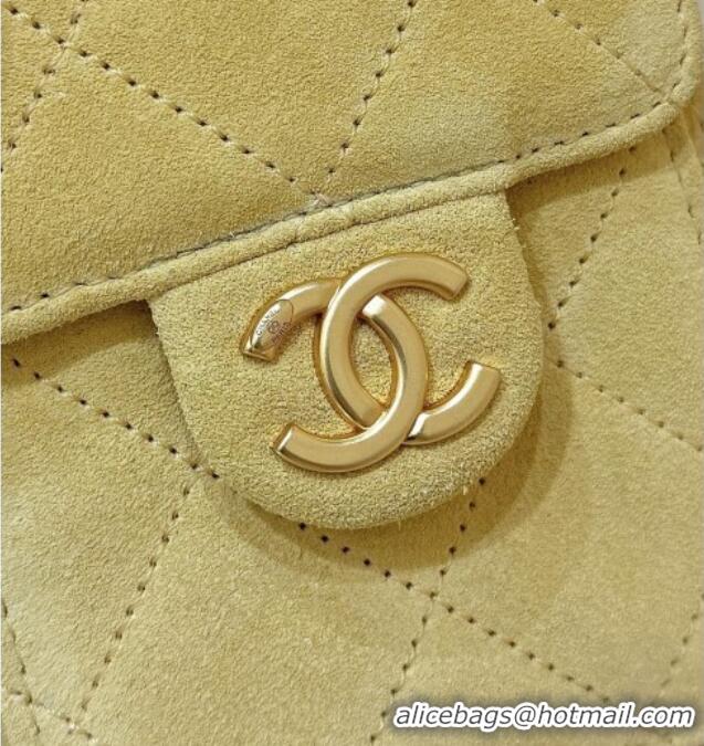 Most Popular Chanel 25 Mini Handbag in Suede Calfskin AS5631 Yellow 2026 Top Quality