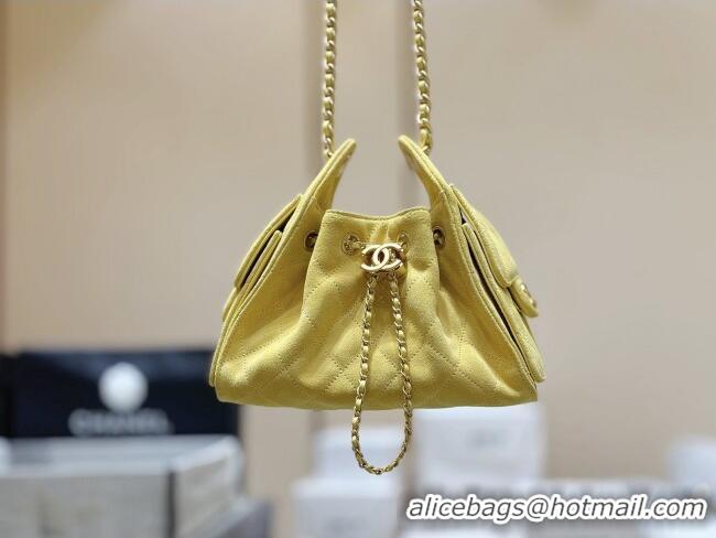 Most Popular Chanel 25 Mini Handbag in Suede Calfskin AS5631 Yellow 2026 Top Quality