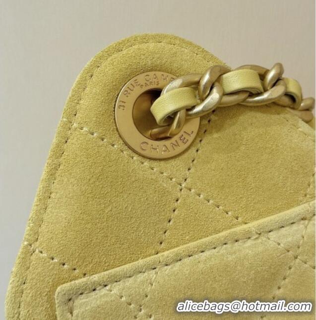 Most Popular Chanel 25 Mini Handbag in Suede Calfskin AS5631 Yellow 2026 Top Quality
