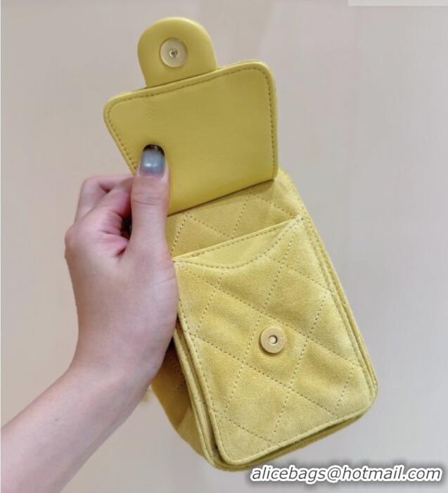 Most Popular Chanel 25 Mini Handbag in Suede Calfskin AS5631 Yellow 2026 Top Quality