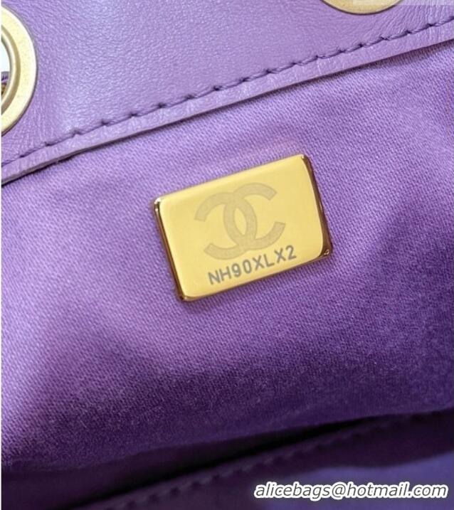 Best Price Chanel 25 Mini Handbag in Suede Calfskin AS5631 Purple 2026 Top Quality