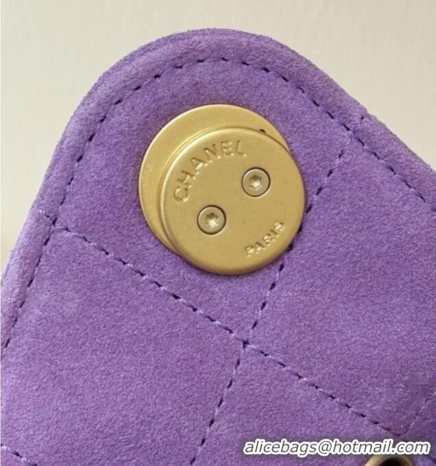 Best Price Chanel 25 Mini Handbag in Suede Calfskin AS5631 Purple 2026 Top Quality