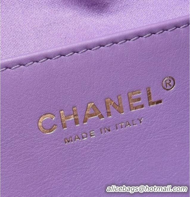 Best Price Chanel 25 Mini Handbag in Suede Calfskin AS5631 Purple 2026 Top Quality