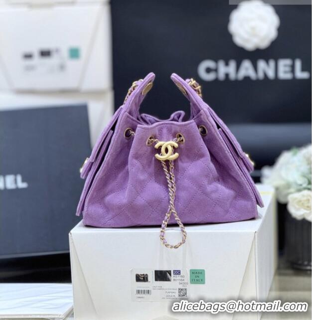 Best Price Chanel 25 Mini Handbag in Suede Calfskin AS5631 Purple 2026 Top Quality