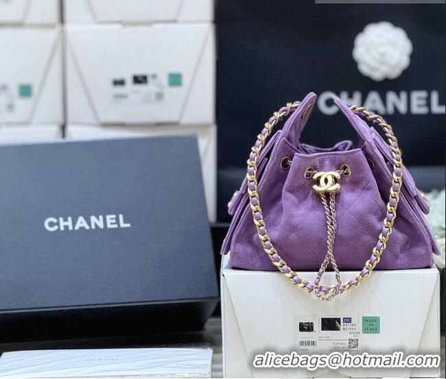 Best Price Chanel 25 Mini Handbag in Suede Calfskin AS5631 Purple 2026 Top Quality