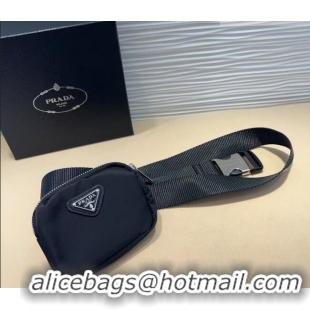 Best Price Prada Nylon Pouch Belt 0618 Black 2025