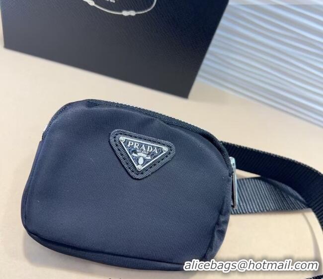 Best Price Prada Nylon Pouch Belt 0618 Black 2025