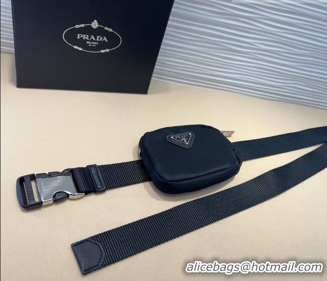Best Price Prada Nylon Pouch Belt 0618 Black 2025