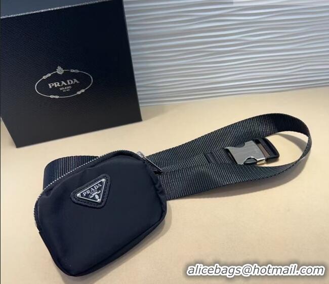 Best Price Prada Nylon Pouch Belt 0618 Black 2025