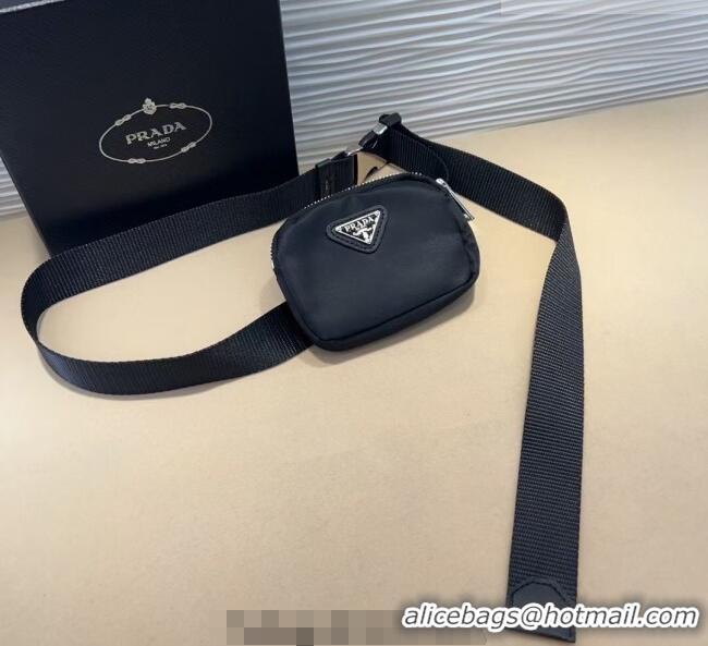Best Price Prada Nylon Pouch Belt 0618 Black 2025