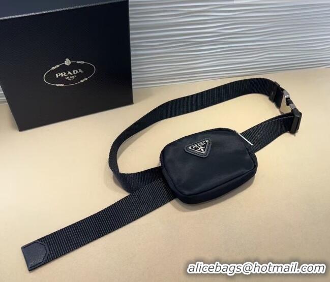 Best Price Prada Nylon Pouch Belt 0618 Black 2025