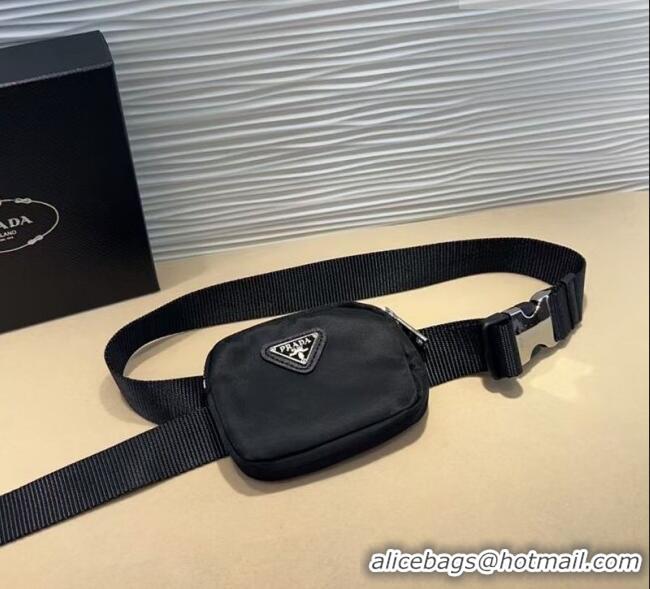 Best Price Prada Nylon Pouch Belt 0618 Black 2025