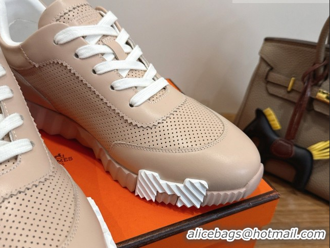 Charming Hermes Bouncing Sneakers in Perforated Calfskin Leather Nude 2026 H261013