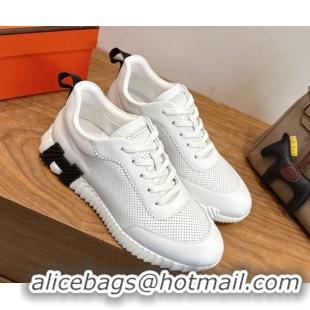 Top Grade Hermes Bouncing Sneakers in Perforated Calfskin Leather White Upper 2026 H261013