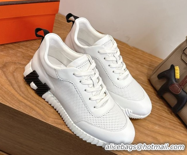 Top Grade Hermes Bouncing Sneakers in Perforated Calfskin Leather White Upper 2026 H261013
