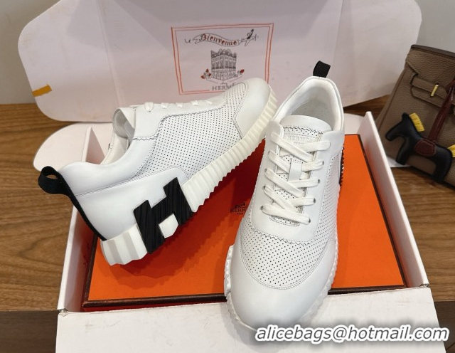 Top Grade Hermes Bouncing Sneakers in Perforated Calfskin Leather White Upper 2026 H261013