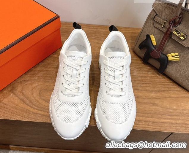 Top Grade Hermes Bouncing Sneakers in Perforated Calfskin Leather White Upper 2026 H261013