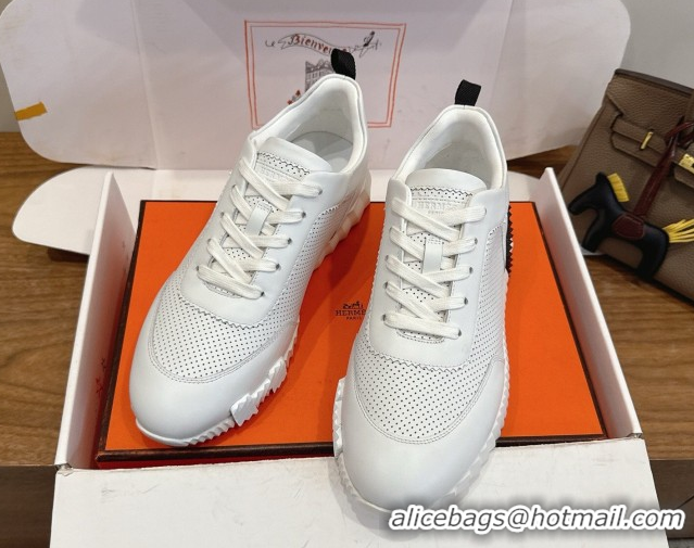 Top Grade Hermes Bouncing Sneakers in Perforated Calfskin Leather White Upper 2026 H261013