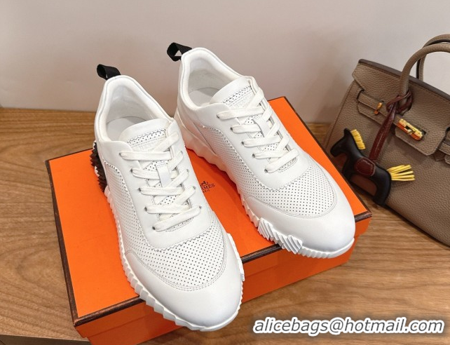 Top Grade Hermes Bouncing Sneakers in Perforated Calfskin Leather White Upper 2026 H261013