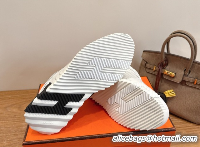 Top Grade Hermes Bouncing Sneakers in Perforated Calfskin Leather White Upper 2026 H261013