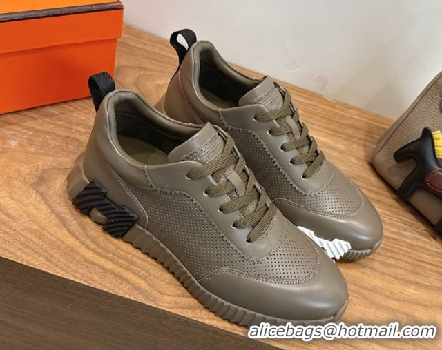 Unique Style Hermes Bouncing Sneakers in Perforated Calfskin Leather Grey2 2026 H261013