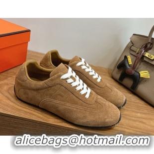 Low Cost Hermes Master Sneakers in Suede Dark Brown 2026 H261010