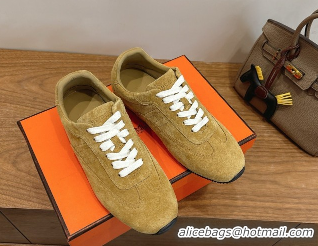 Most Popular Hermes Master Sneakers in Suede Yellow 2026 H261010