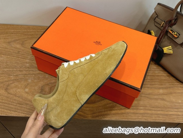 Most Popular Hermes Master Sneakers in Suede Yellow 2026 H261010