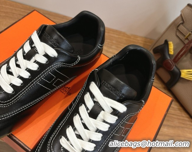 Purchase Hermes Master Sneakers in Calfskin Leather Black 2026 H261010