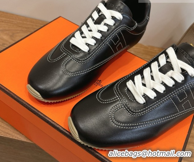 Purchase Hermes Master Sneakers in Calfskin Leather Black 2026 H261010