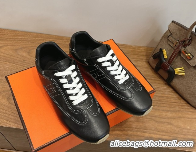 Purchase Hermes Master Sneakers in Calfskin Leather Black 2026 H261010