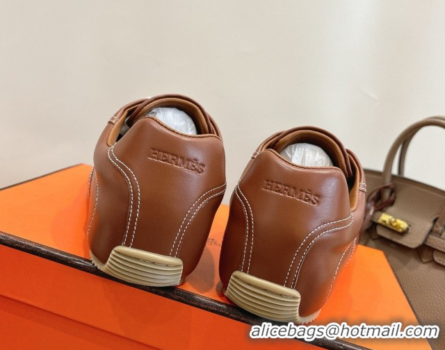 Good Quality Hermes Master Sneakers in Calfskin Leather Brown 2026 H261010