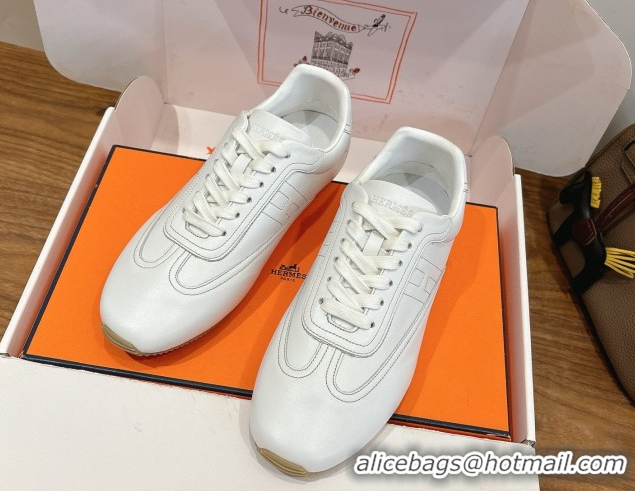 Discount Hermes Master Sneakers in Calfskin Leather White 2026 H261010