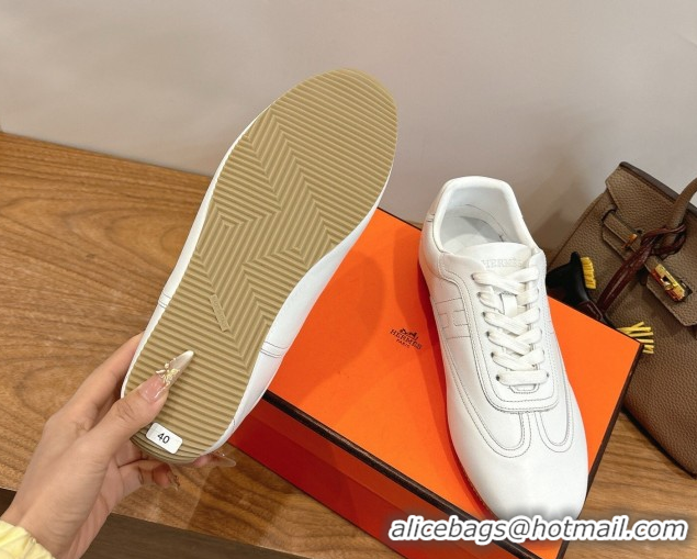 Discount Hermes Master Sneakers in Calfskin Leather White 2026 H261010