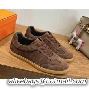 Buy Discount Hermes Match Sneakers in Suede Dark Brown 2026 H261863