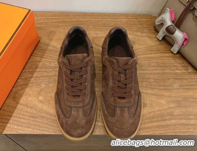 Buy Discount Hermes Match Sneakers in Suede Dark Brown 2026 H261863