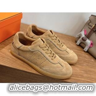 Durable Hermes Match Sneakers in Suede Dark Beige 2026 H261863