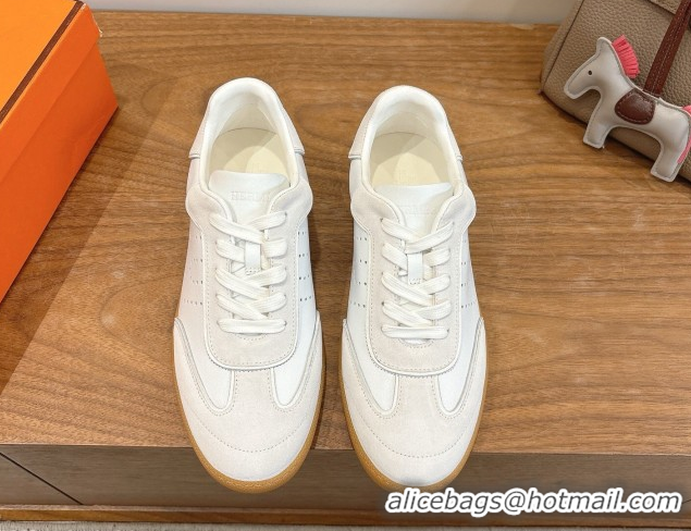 Super Quality Hermes Match Sneakers in Suede and Calfskin Leather White/Grey 2026 H261863